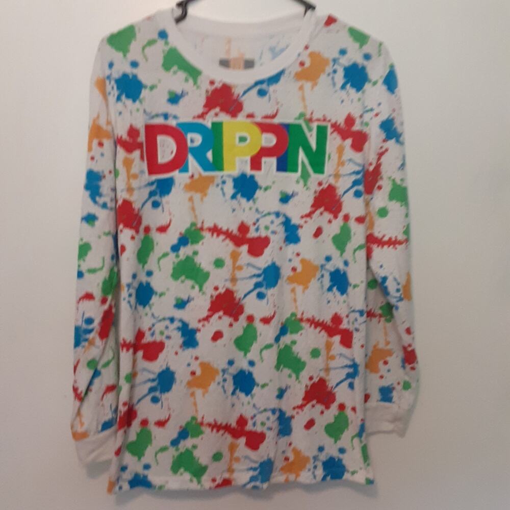 OG Hustle T Shirt Youth XL Long Sleeve Paint Splatter Drippin
